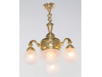 PAPA II - Handmade brass chandelier by Patinas Lighting - view 2